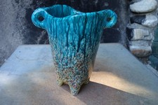 ACCOLAY original vase de 24,5 cm de hauteur multicolore signé.