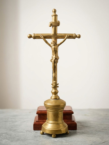 Ancien crucifix autel en - ancien, d'autel