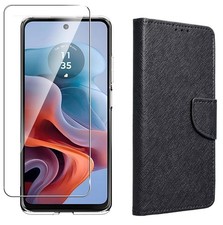 Etui Coque Housse Portefeuille + Verre Trempé pour Motorola Moto E13 E14 E15 E32