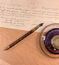 Ancien porte-plume double - J.B. Mallat N°10 Ronde + porte-crayon 1880-1900 rare