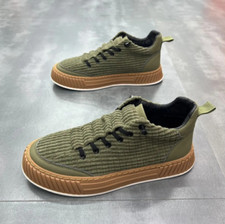 baskets homme sneakers style tissu coton basse mode vert original skate grind