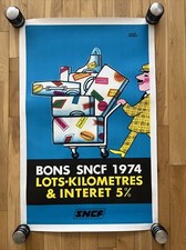 Affiche originale BONS SNCF 1974 - HERVÉ MORVAN