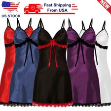 Femmes Dentelle Satin Soie Slip Dames Chemise De Nuit Chemise De Nuit Pyjama /