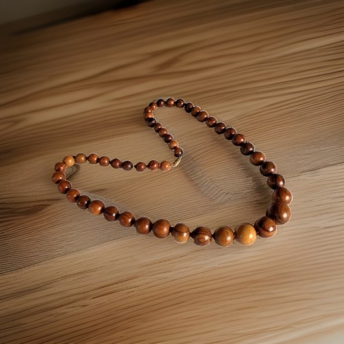 Collier ancien perles - , bois