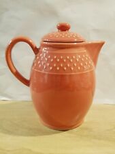 Cafetière Geneviève Lethu Grain De Riz 1984 Céramique rose Corail Vintage 