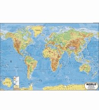 World Map : PHYSICAL ( 70 x