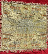 ETOFFE SOIE Asie - asiatique TENTURE - TAPISSERIE Decor PAON et fumeur d'opium