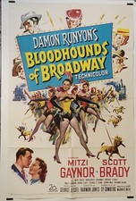 Bloodhounds of broadway 1952 Affiche Originale	Cinéma Danse Comédie Musicale