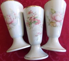 MAZAGRANS PORCELAINE DE LIMOGES DECOR DE ROSES  lot de 3