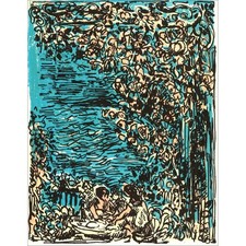 COTTAVOZ André - Lithographie originale "Paradis" 27x20cm - 1962