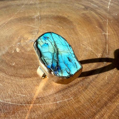Bague réglable labradorite - bague,