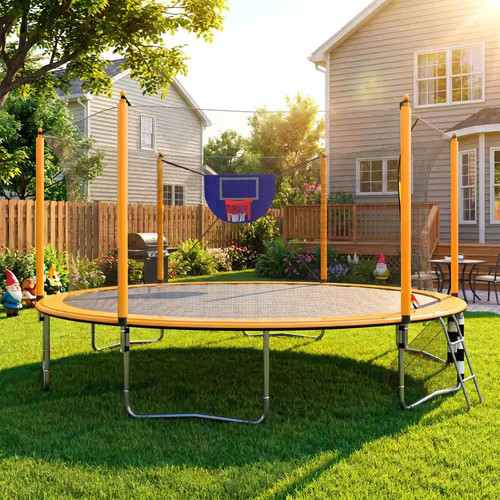 Large trampoline with - large,