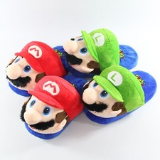 Super Mario Bros Chausson lot 2 paires pantoufles taille unique 27cm luigi mario