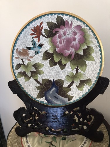 Cloisonne assiette plat - cloisonne, bronze