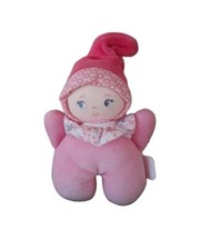 H/  Doudou Poupée Grelot Vintage Rose Col Imprimé COROLLE