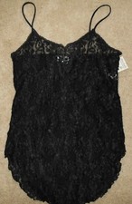 NWT Cinema Etoile Medium Black Lace Cami Top Nighty sleepwear-womens-stretchy