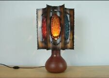 Magnifique Lampe Brutaliste   Accolay Céramique & Métal 60S 