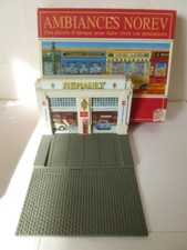 NOREV ANCIEN  diorama décor facade GARAGE RENAULT en Boite  no dinky cij jrd