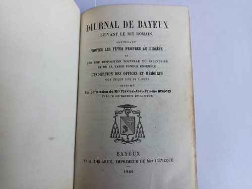 Diurnal bayeux 1868 hugonin - bayeux,