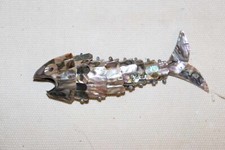 Sculpture d'ormeau vintage articulée poisson /ouvre-bouteille de Los Castillo