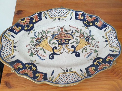 Plat ancien faïence de - plat,