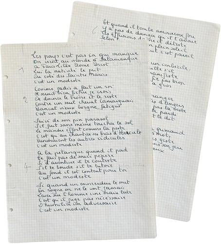 Georges brassens manuscrit - georges, /