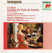 CD JS BACH 3 Sonates Viole de Gambe et Orgue  VIOLONCELLE Bylsma VIVARTE SONY