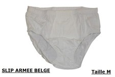 Vintage - SLIP BLANC EN COTON NEUF SOUS EMBALLAGE DE L’ARMÉE BELGE ABL  Taille M