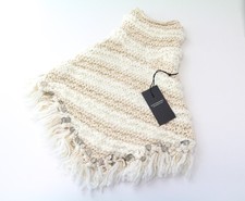 Scotch & Soda Ams Couture Écharpe Femme OS Beige Rayée Tricot Frange Wrap