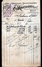 PARIS (XII° / X°) OUTILLAGE Américain QUINCAILLERIE "CHEREL / C. MAEDER" en 1920