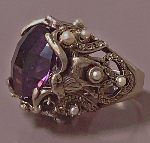 25g bague argent amethyste - bague,