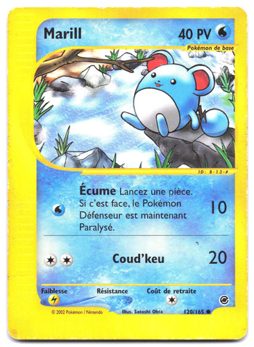 Carte pokémon marill 120 165 - marill, 120/165