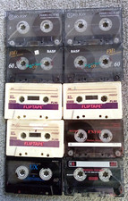 10  K7 audio Vierges 60 mn Marque divers Soudées. Occasion déjà enregistrés