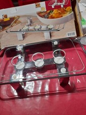 CHAUFFE  PLAT DE TABLE A BOUGIES (3) METAL CROME NEUF - BOITE D ORIGINE