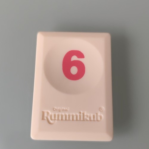 Tuile chiffre rouge rummikub - tuile, 6