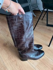 Santoni brown leather high - santoni,