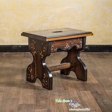 Voglauer Tabouret Marron Antique Année 1800 Style Campagnard