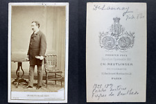 Reutlinger, Paris, Jules Elie Delaunay Vintage cdv albumen print.Jules-Élie De