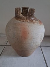 ANCIENNE JOLIE JARRE CRUCHE GOURDE À HUILE  EN TERRE CUITE XIXeme A restaurer