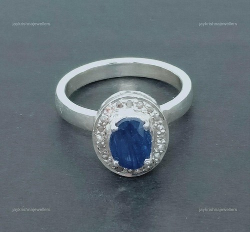 Saphir diamant pavé bague - &,