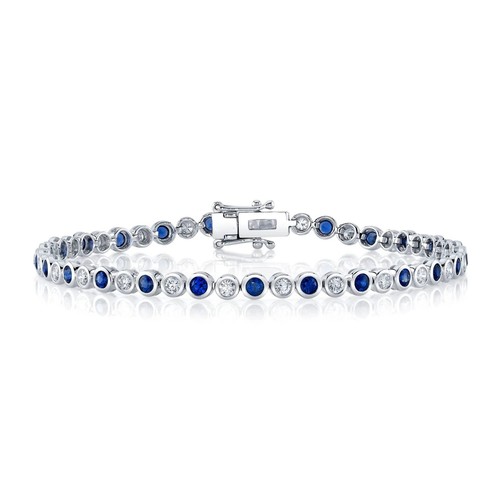 14k blanc saphir bleu - or,
