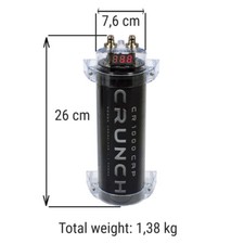 1 Crunch CR1000CAP Power Couverture Condensateur 1 Farad Enceinte Jusqu'À 1000