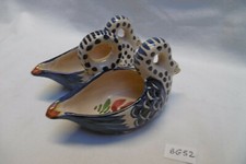 Sel poivre, paire de cygnes, en faïence Henriot de Quimper, Quend plage (BG52)