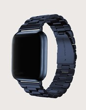 Bracelet De Montre Connecté Apple Acier Inoxydable Bleu Marine Homme Métallique