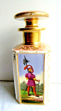 Flacon à parfum Napoléon III, porcelaine de Paris peinte de personnages antiques