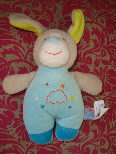 Doudou lapin chien bleu - doudou,