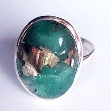 4,91g Bague Émeraude Pyrite