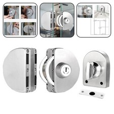 Serrures élégantes double face en acier inoxydable pour portes vitrées et sol