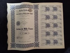 ancienne ACTION 1000 francs société theatre Emile cousinet  SATEC