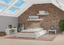 Petit lit en pin très bas, pin blanc, lit futon blanc, surface 80x190 cm